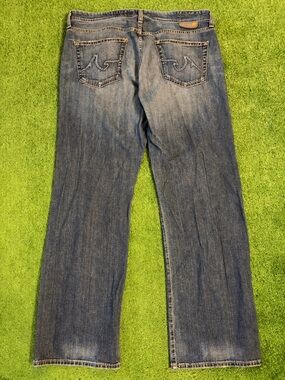 Y2K Adriano Goldschmied Made In USA Baggy Embroidered Jeans 38x32